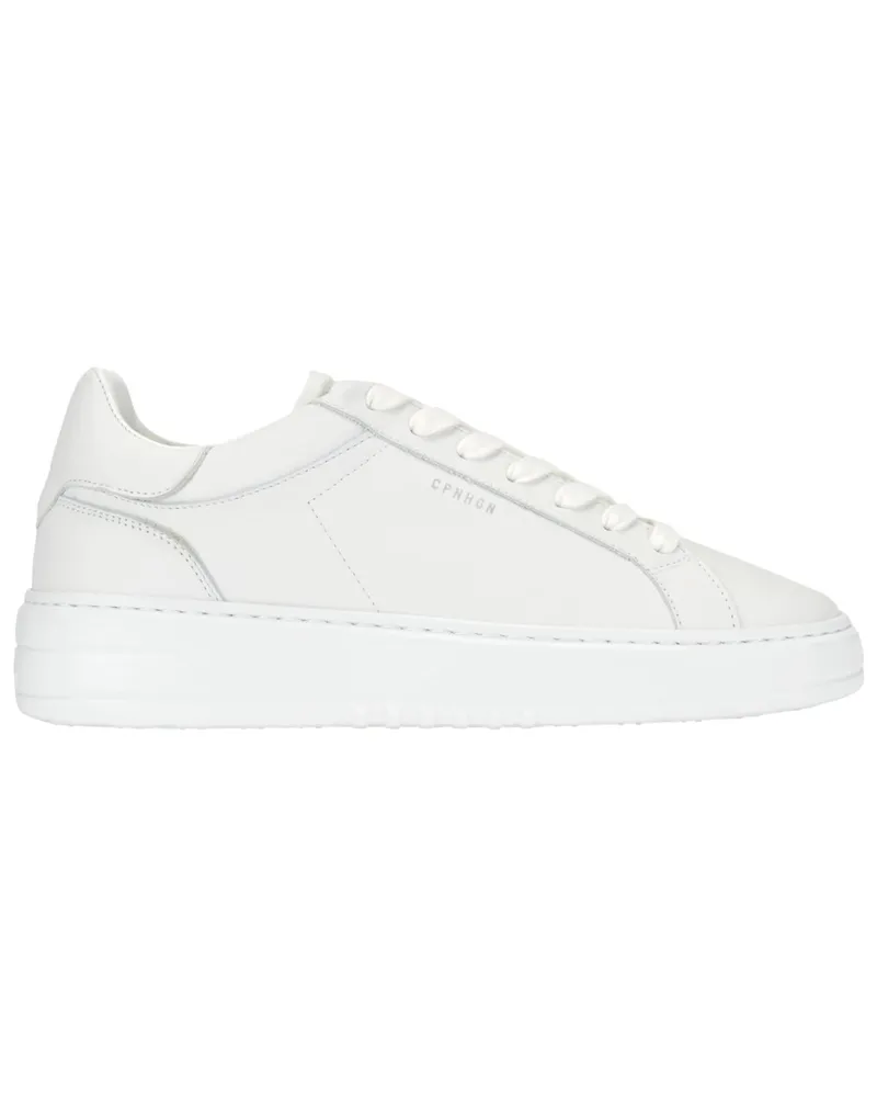 Copenhagen Leder-Sneaker mit Plateau-Sohle in Weiß