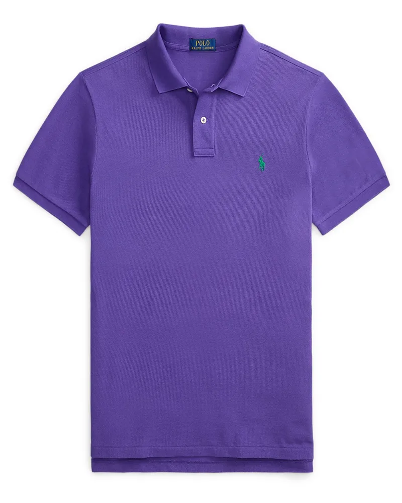 Ralph Lauren Piqué-Poloshirt mit Logo-Stickerei, Custom Slim Fit in Lila