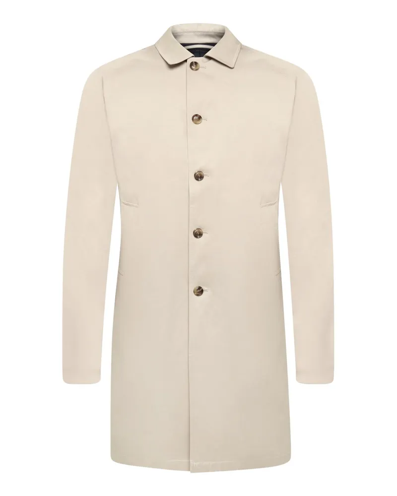 Tom Rusborg Beschichteter Mantel mit heraustrennbarem Stepp-Innenfutter in Beige