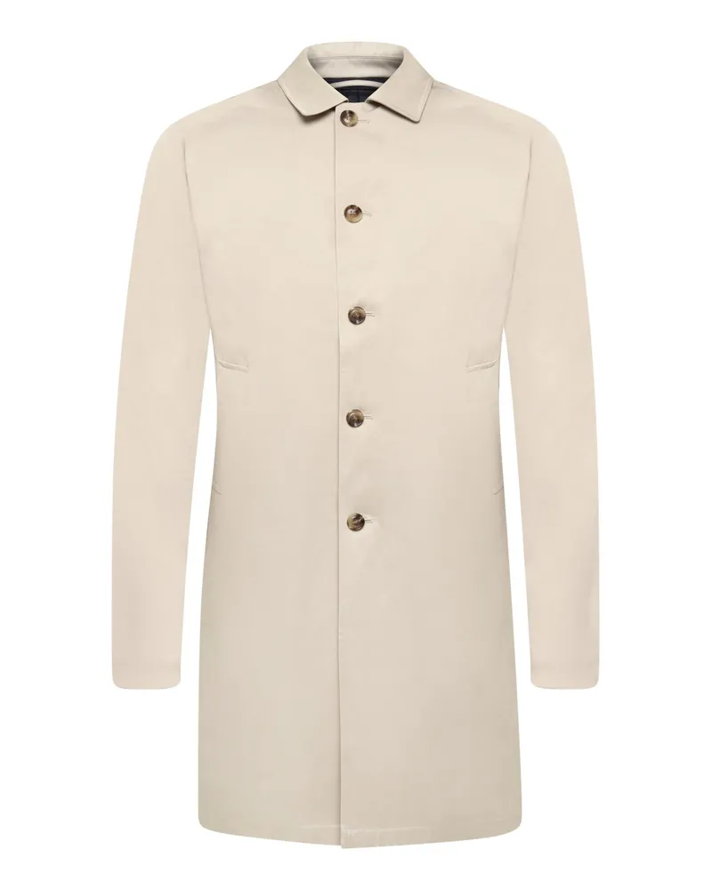 Tom Rusborg Beschichteter Mantel mit heraustrennbarem Stepp-Innenfutter in Beige