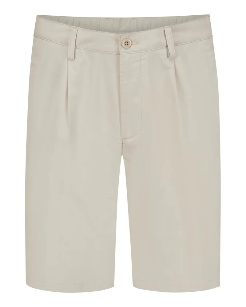 Alberto Stretch-Bermudashorts mit Bundfalten, Wide Fit in Beige