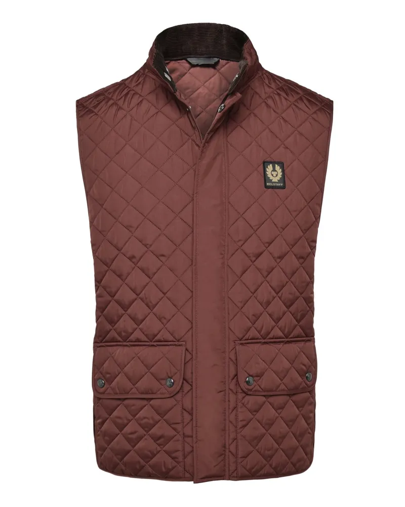 Belstaff Rautensteppweste mit Stehkragen und synthetischer Daunenfüllung in Oxblood