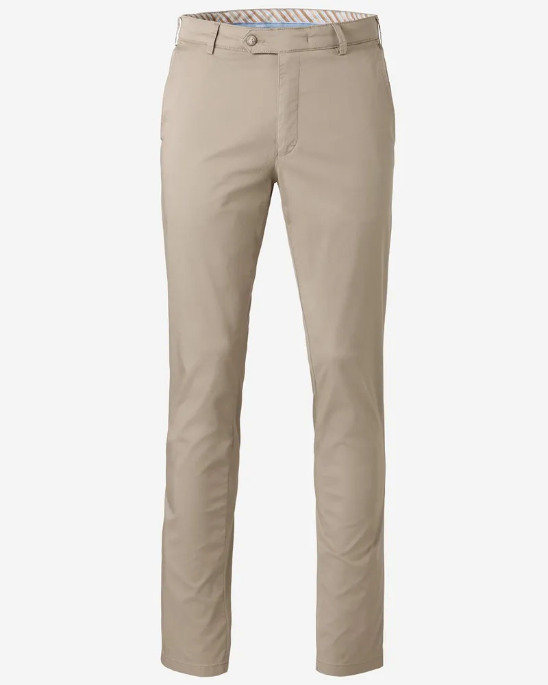 Meyer Hosen Chino Paris aus Bio-Baumwolle mit Stretch, Modern Fit in Sand