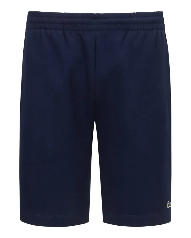 Lacoste Sweatshorts mit kleinem Krokodil-Aufnäher in Marine
