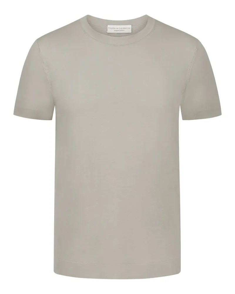 Filippo de Laurentiis Leichtes Strick-Shirt aus Crepe Cotton in Kreide