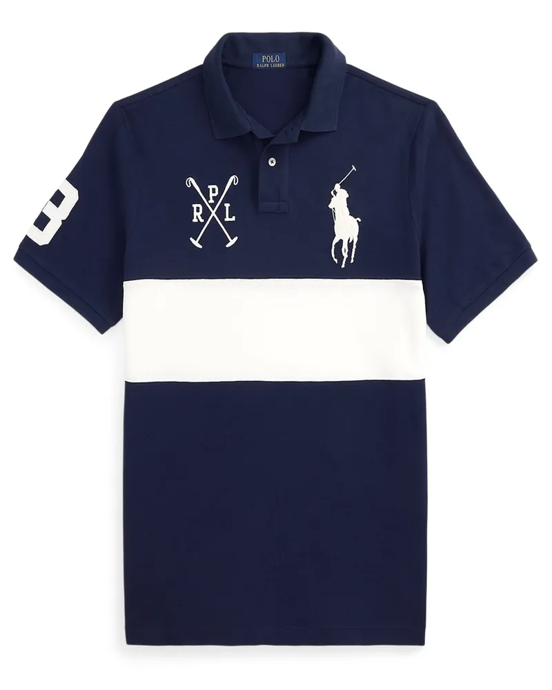 Ralph Lauren Poloshirt mit Big-Pony-Aufnäher, Custom Slim Fit in Marine