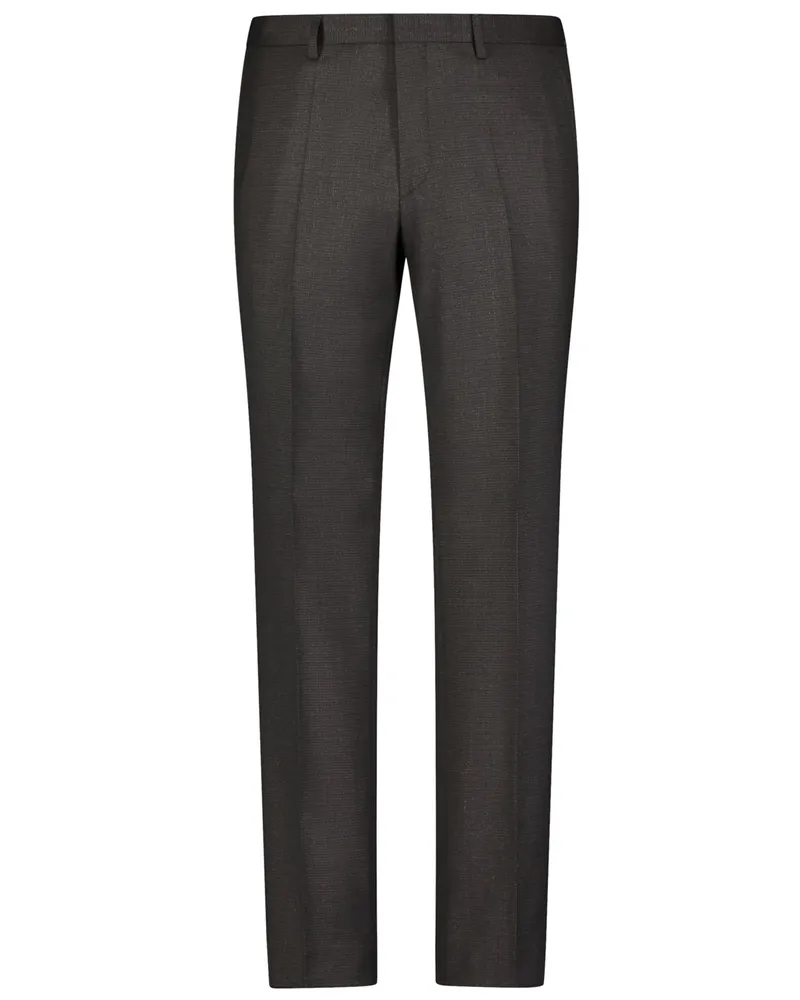 Roy Robson Anzughose aus einem Woll-Mix mit Pepitamuster, Slim Fit in Dunkelbraun