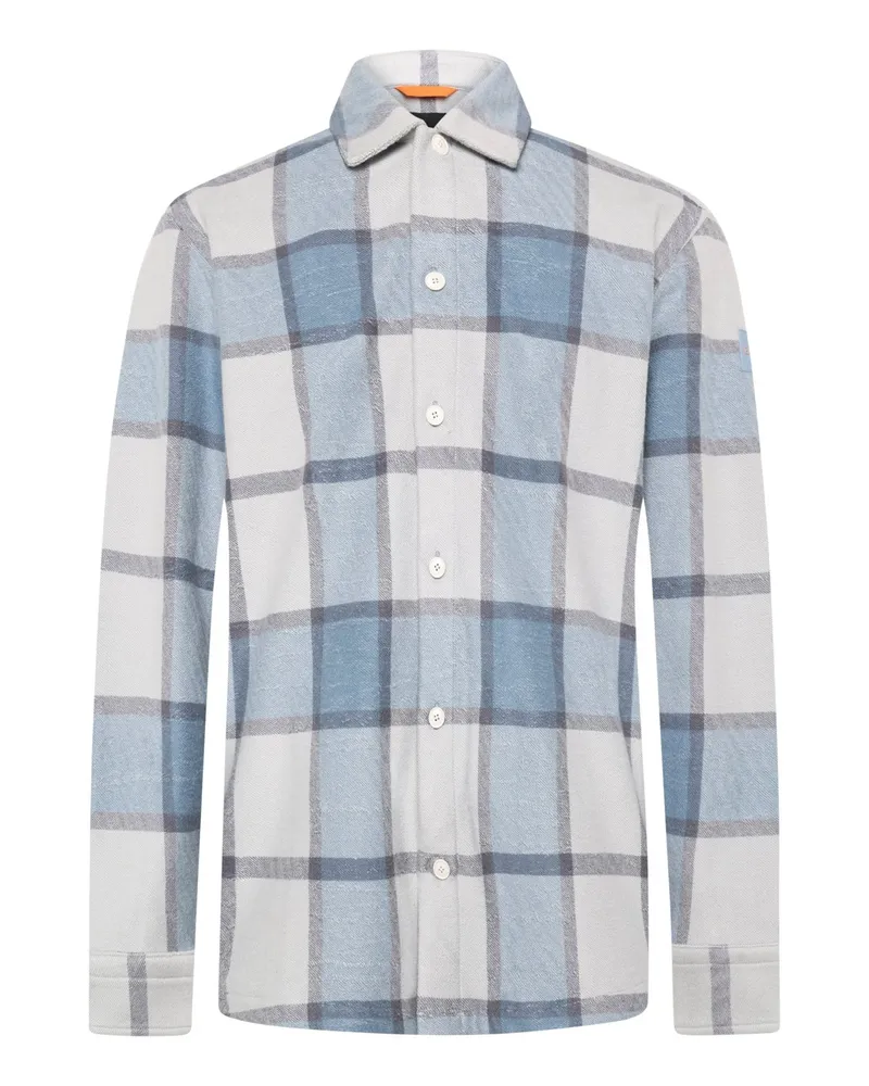 HUGO BOSS Leichtes Flanellhemd aus Baumwolle mit Karomuster in Hellblau