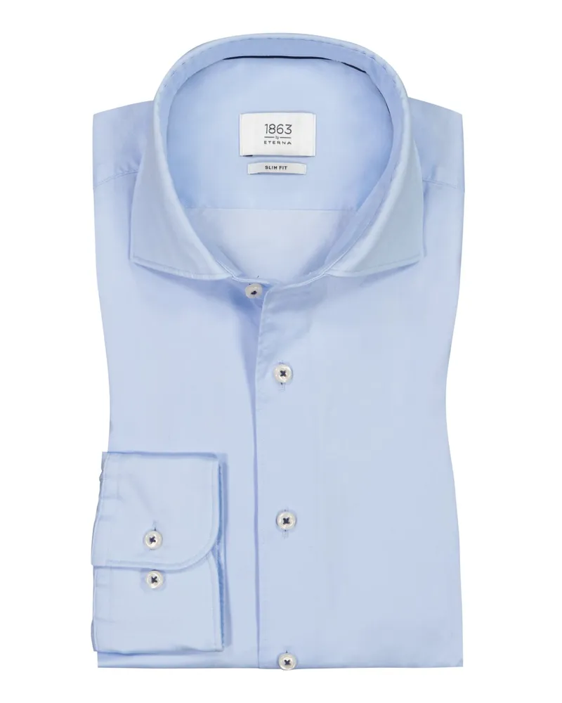 Eterna Hemd, Slim Fit in Super Soft Qualität in Hellblau