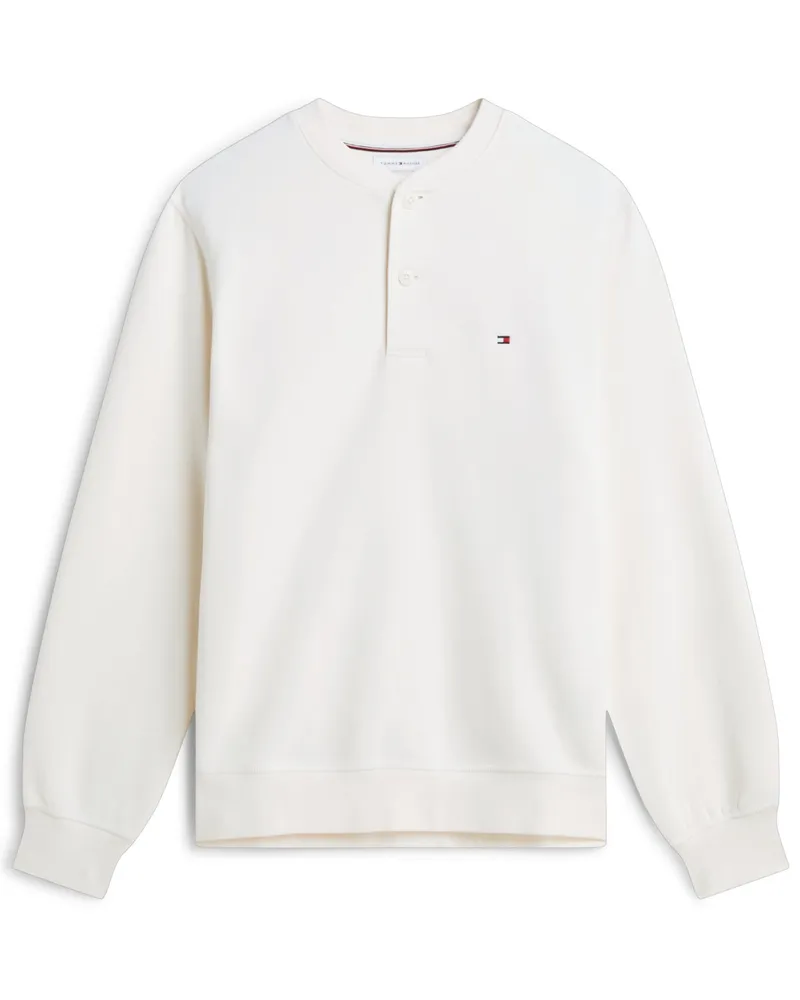 Tommy Hilfiger Sweatshirt mit Logo-Stickerei und Serafinokragen in Offwhite