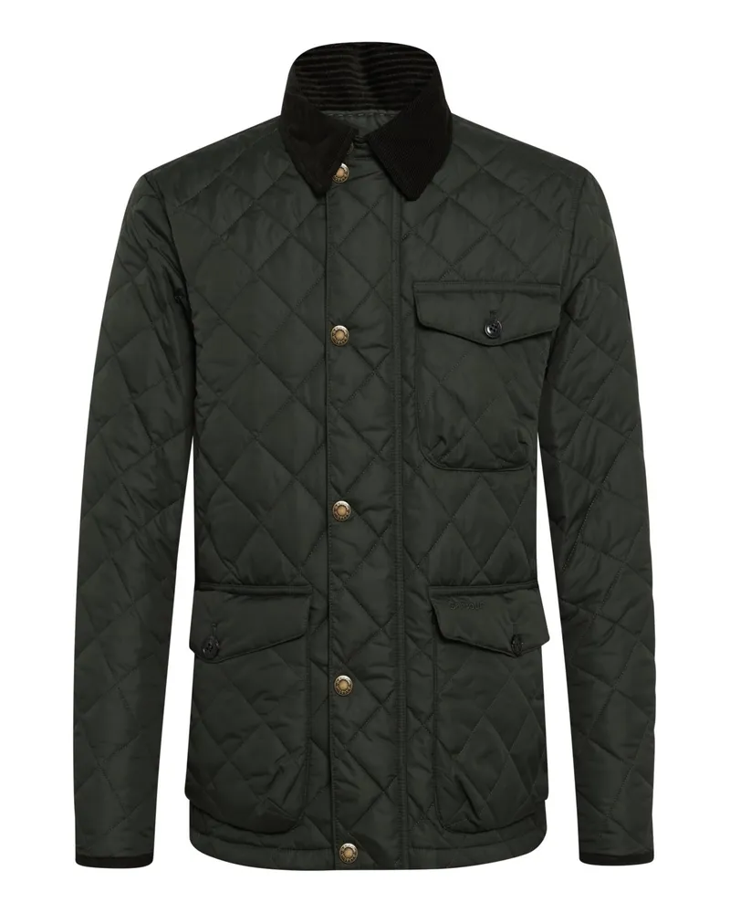 Barbour Rautensteppjacke Hornby mit Cordkragen in Grün