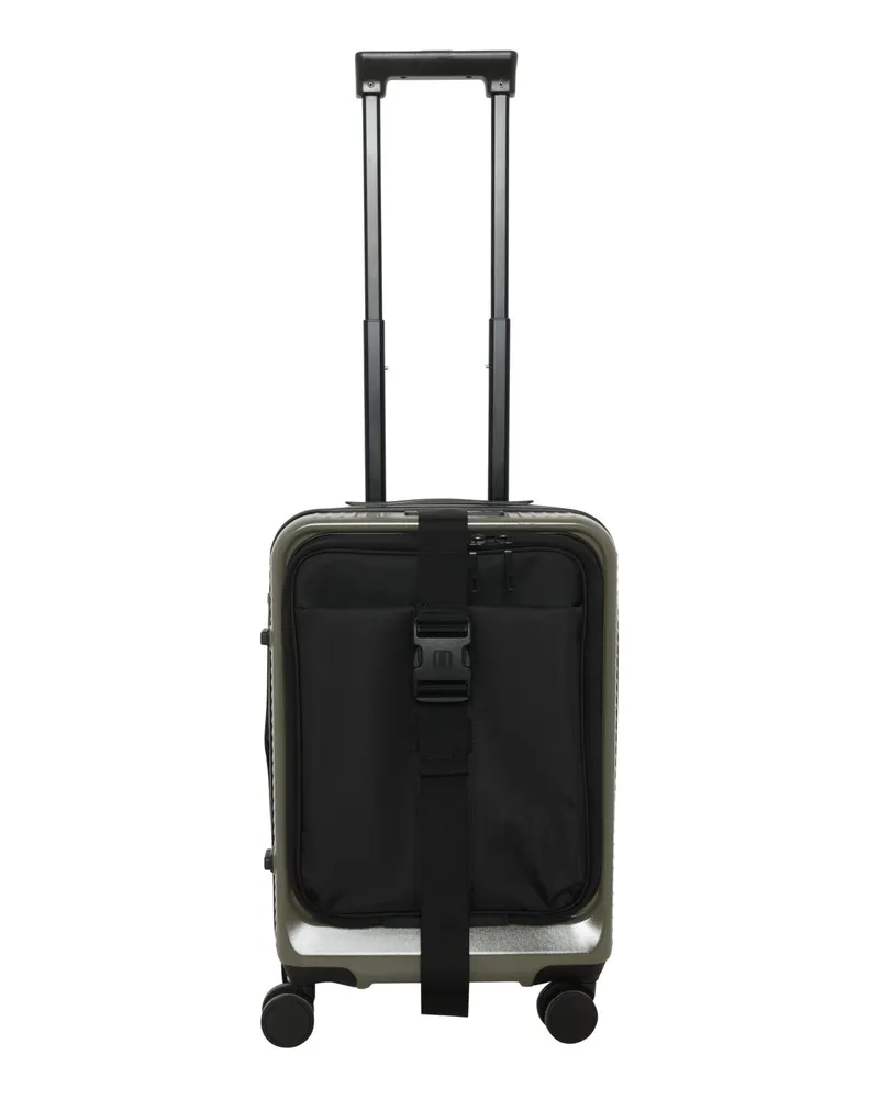 DUNO Kleiner Hartschalen-Trolley mit Laptopfach in Oliv