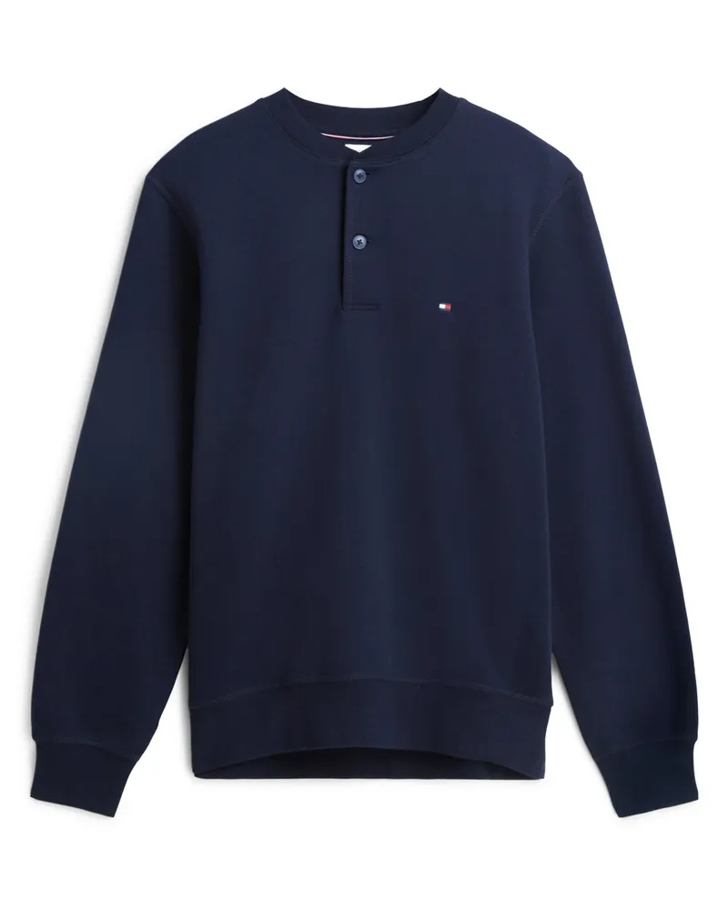 Tommy Hilfiger Sweatshirt mit Logo-Stickerei und Serafinokragen in Marine