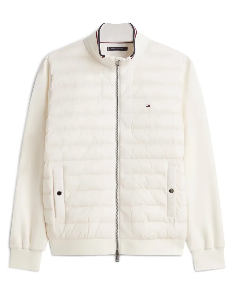 Tommy Hilfiger Hybride Sweatjacke mit Steppfront in Offwhite