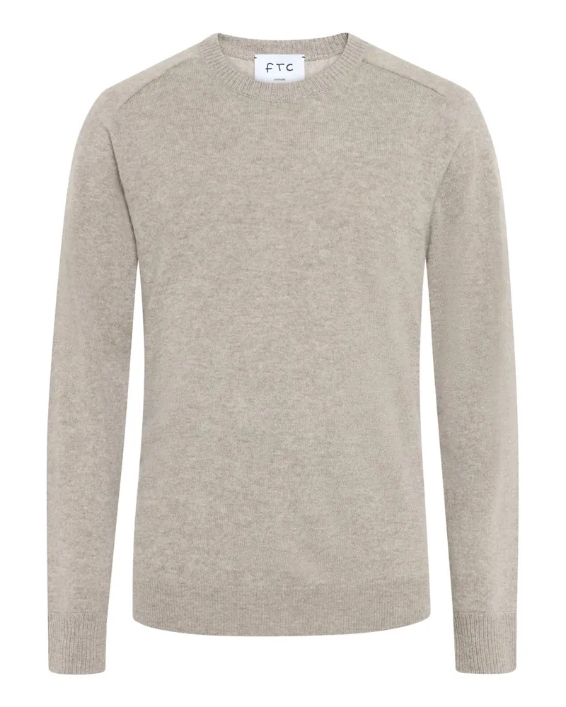 FTC Cashmere Softer Rundhalspullover aus Kaschmir in Beige