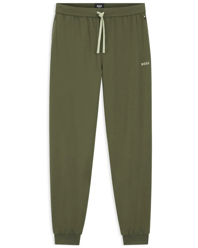 HUGO BOSS Leichte Homewear-Hose aus einem Baumwolljersey in Oliv