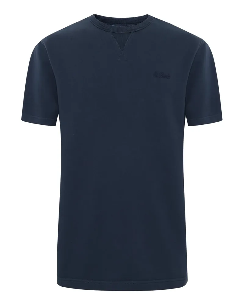 MC2 Saint Barth Leichtes T-Shirt aus Baumwolle mit O-Neck in Marine
