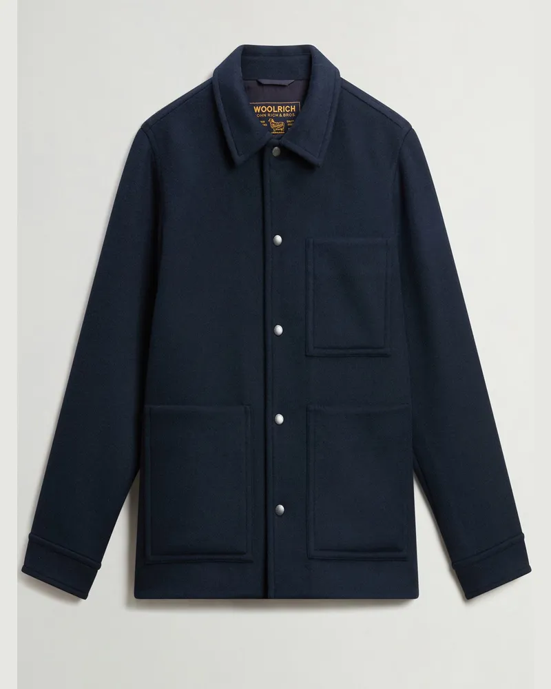 Woolrich Overshirt aus einem schweren Woll-Mix in Marine
