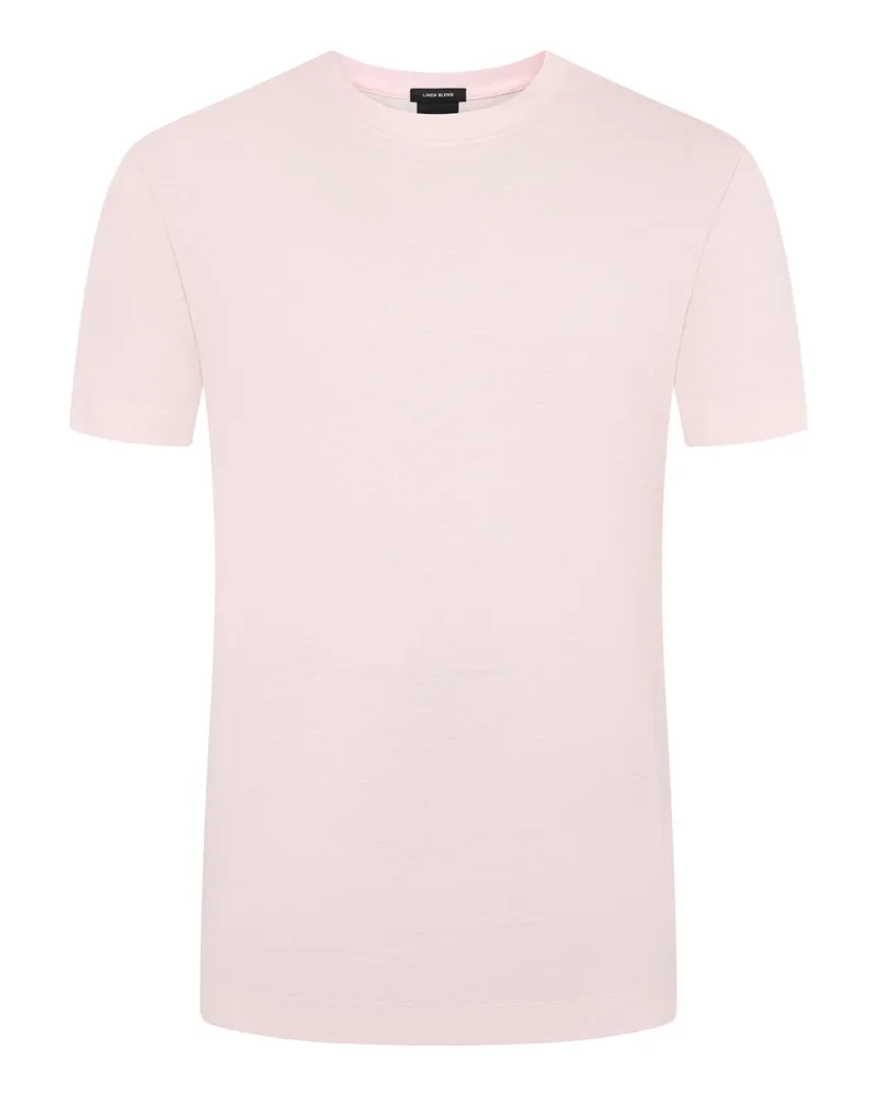 HUGO BOSS T-Shirt aus einem soften Leinen-Mix in Rosenrot