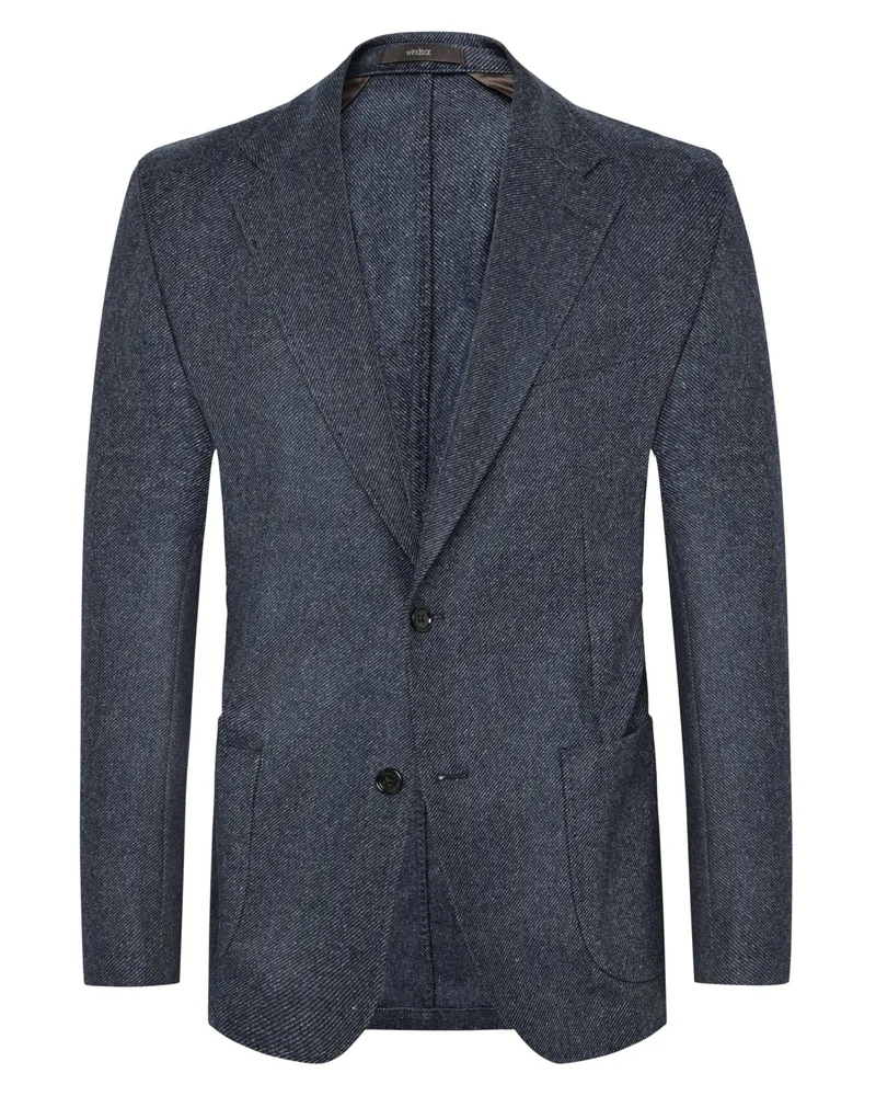 windsor. Einreihiges Sakkos Giro aus einem Wollmix mit Seide, Shaped Fit in Marine
