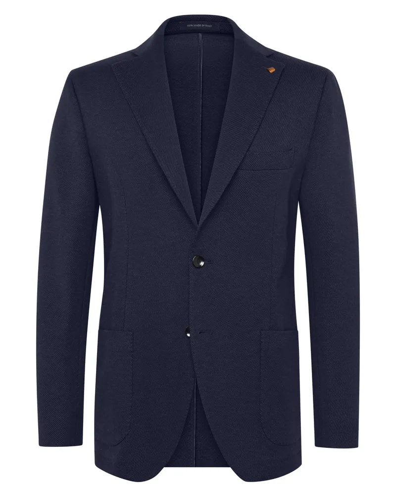 Sartoria Latorre Einreiher-Sakko aus einem leicht elastischen Woll-Mix in Marine