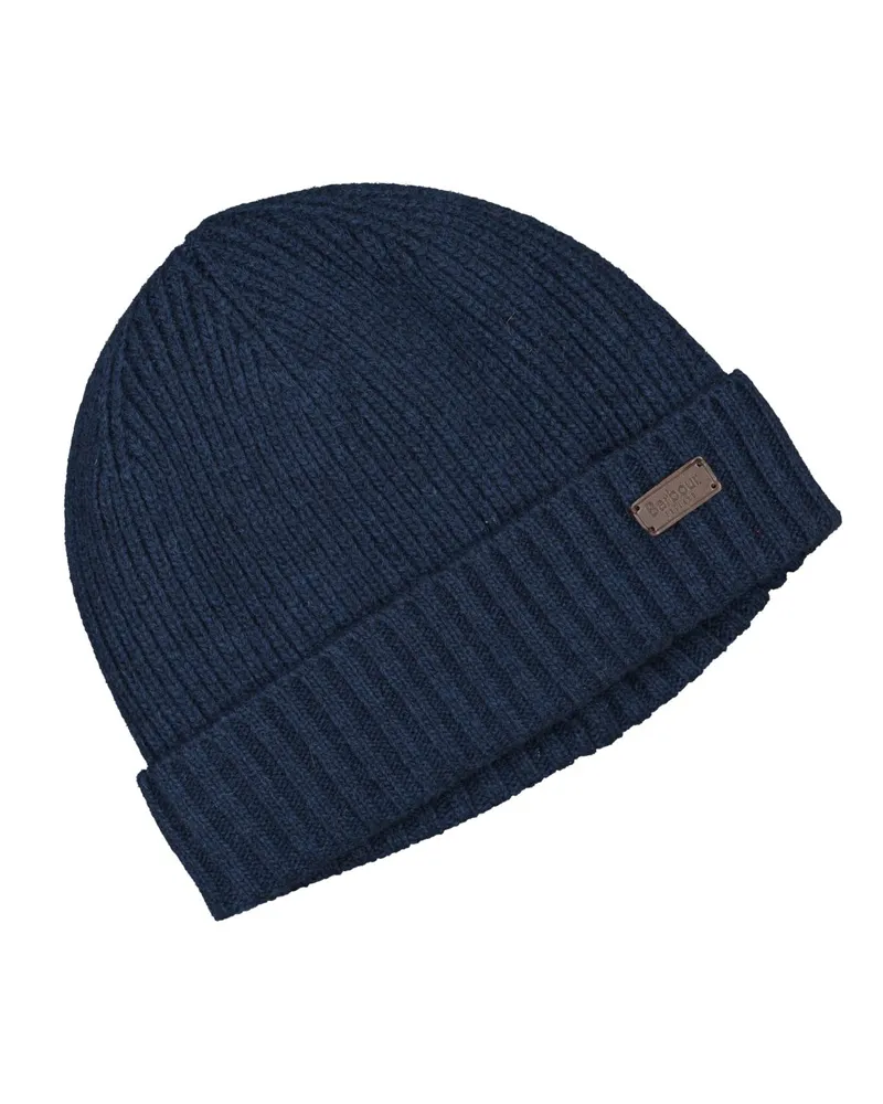 Barbour Mütze mit Fleece-Futter und Label-Aufnäher in Marine