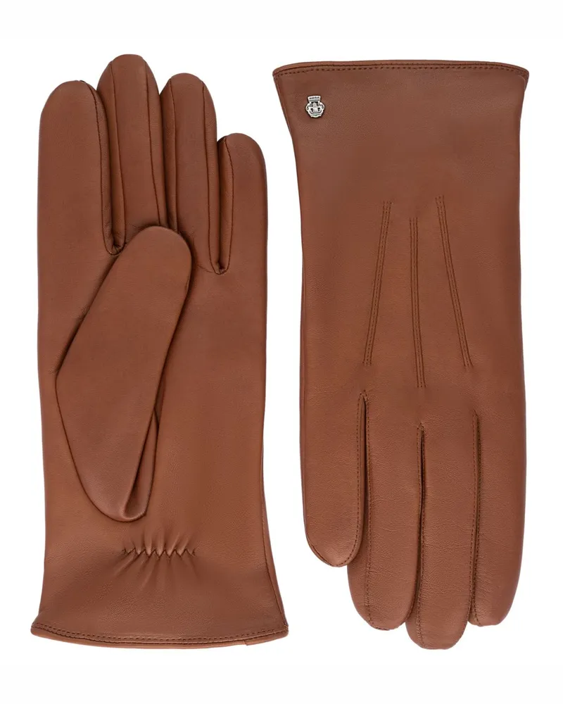Roeckl Gefütterte Handschuhe aus weichem Haarschaf-Nappaleder in Cognac