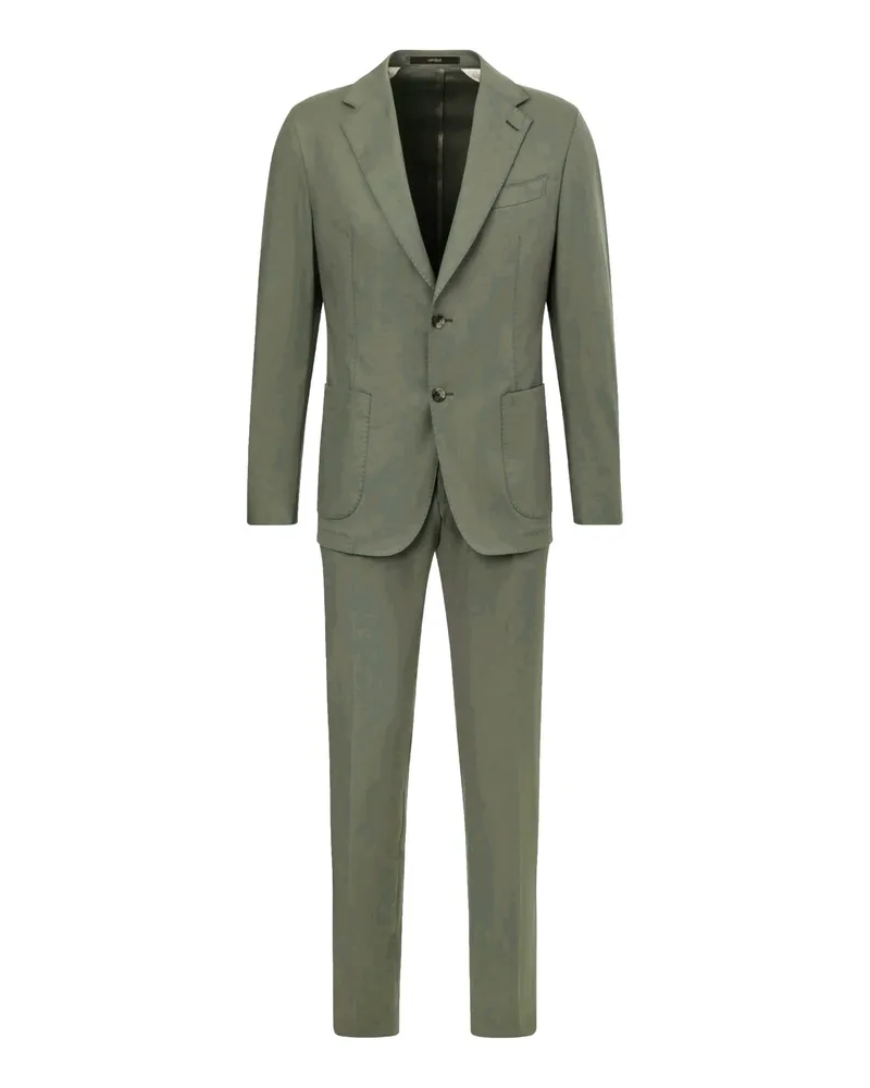 windsor. Einreihiger Anzug aus einem Baumwoll-Stretch mit Reverskragen in Oliv