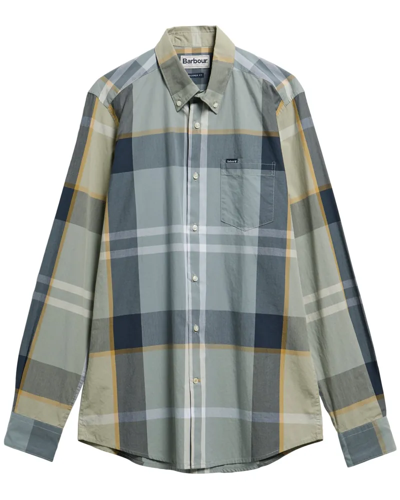 Barbour Leichtes Baumwollhemd mit Tartanmuster, Tailored Fit in Grau