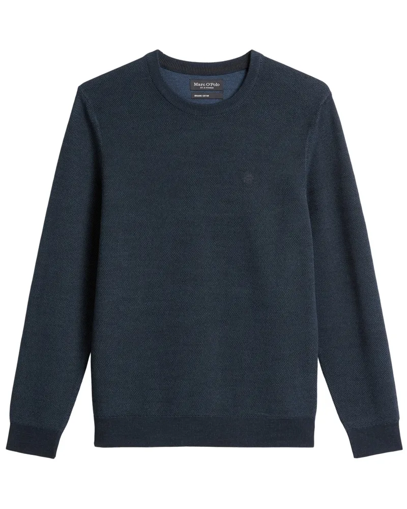 Marc O'Polo Leichter Pullover aus Bio-Baumwolle mit Reiskorn-Struktur in Marine