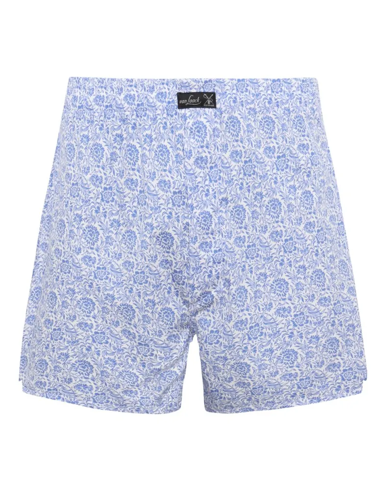 van Laack Boxershorts aus Baumwolle mit floralem Print in Blau