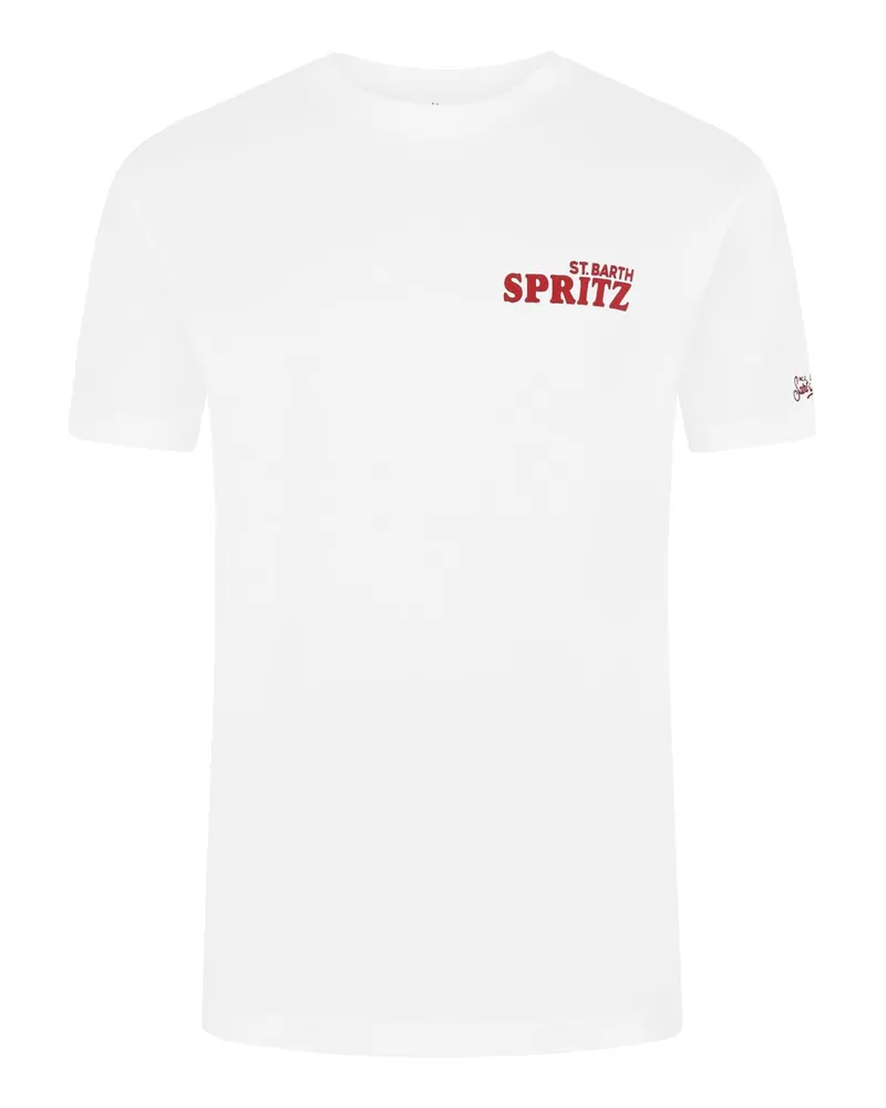 MC2 Saint Barth T-Shirt mit rückseitigem Spritz-Motiv in Weiß