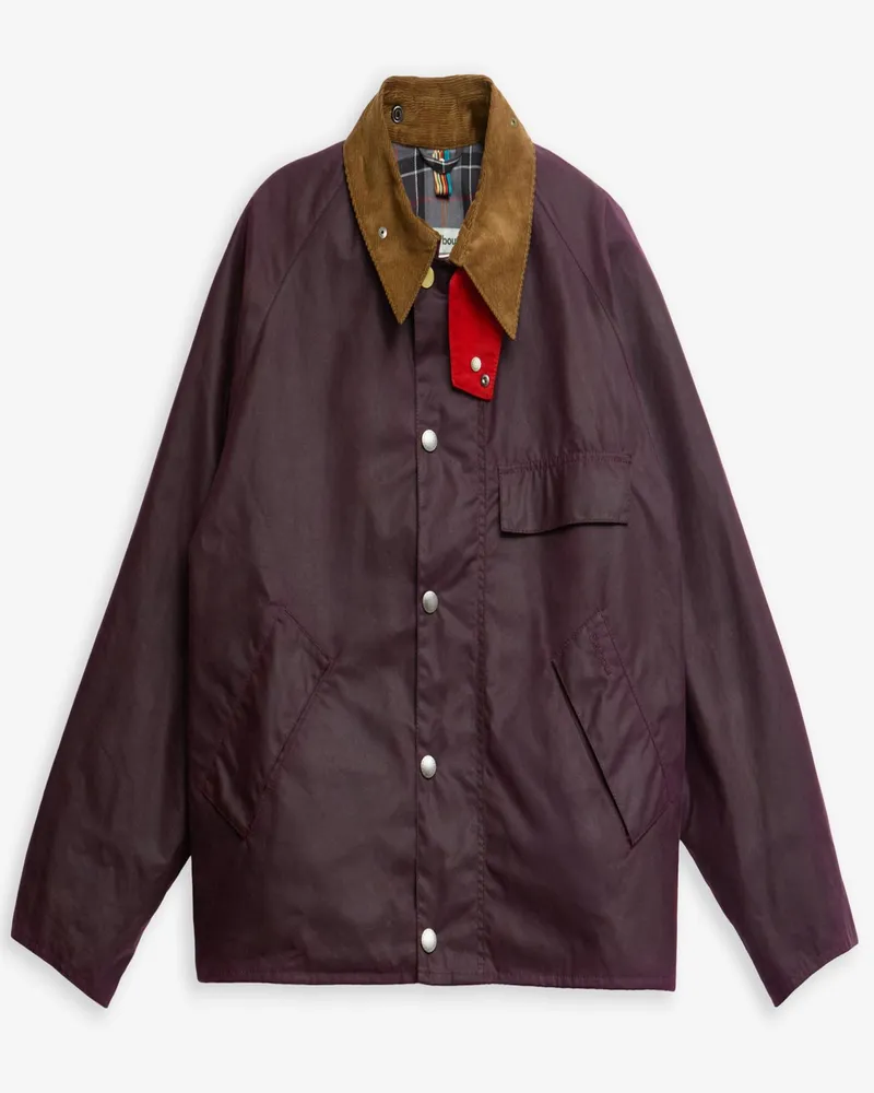 Barbour Paul Smith loves Barbour Wachsblouson mit Cordkragen in Rot