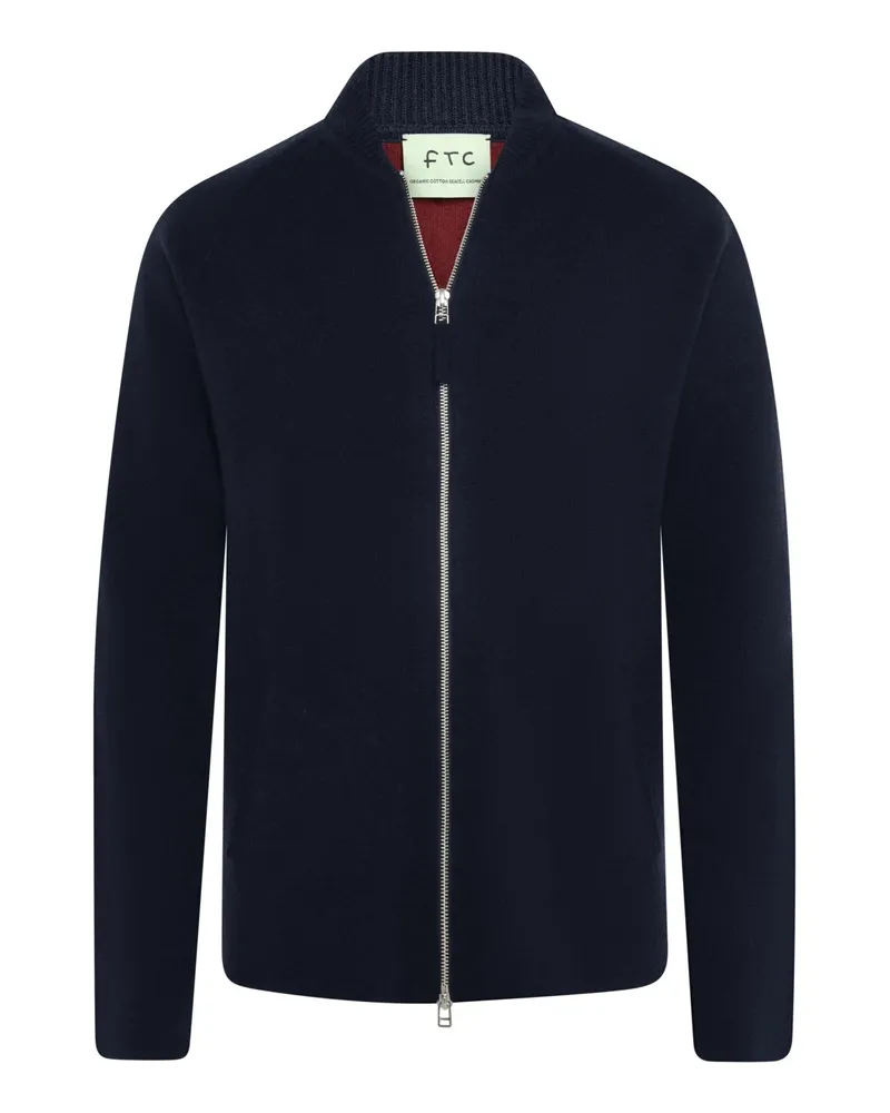 FTC Cashmere Doublefacce Blouson mit Zip im Bomber-Style mit Kaschmiranteil in Marine