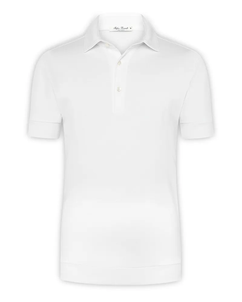 Stefan Brandt Glattes Poloshirt aus edler Urpima Sea Island® Baumwolle in Weiß