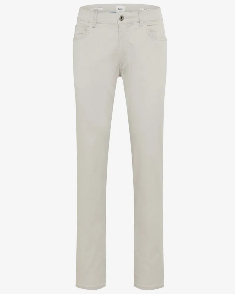 Brax 5-Pocket Hose Cadiz mit Stretch und feinem Muster, Straight Fit in Beige