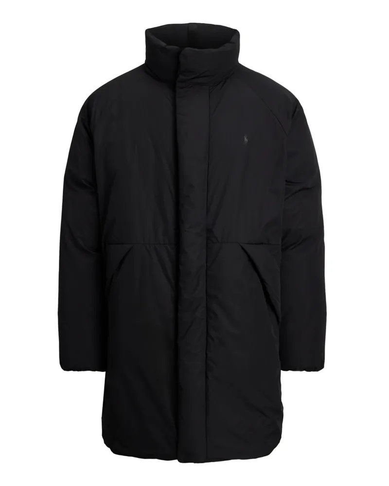 Ralph Lauren Daunenjacke aus recyceltem Material mit Logo-Aufnäher in Schwarz