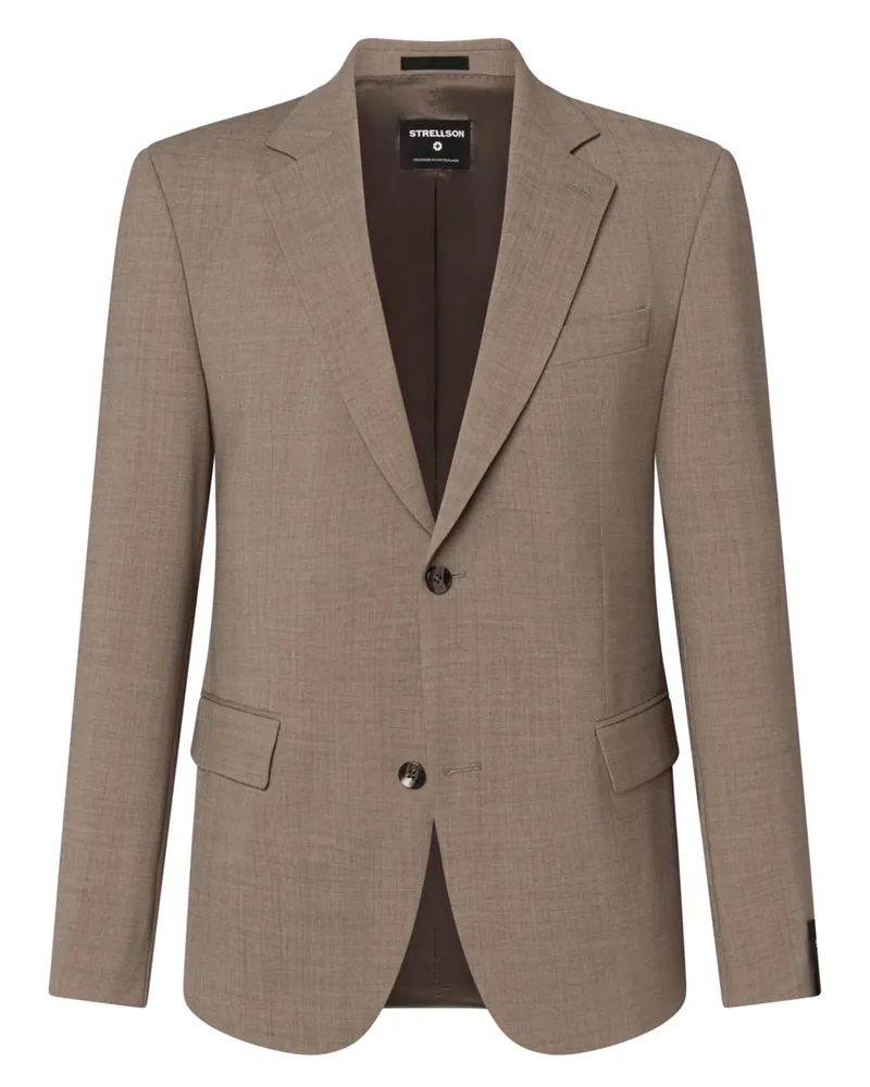 Strellson Anzugsakko aus einem Woll-Mix mit Stretch, Slim Fit in Beige