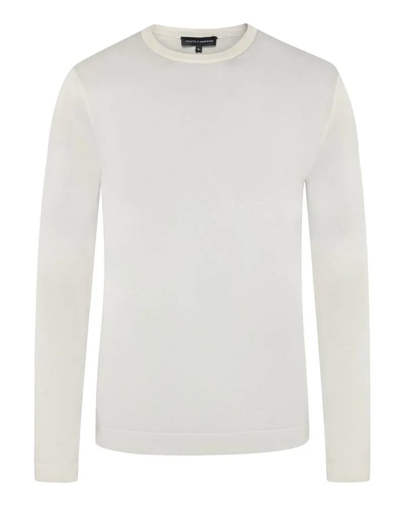 Trusted Handwork Unifarbenes Sweatshirt aus Pima Baumwolle in Kreide
