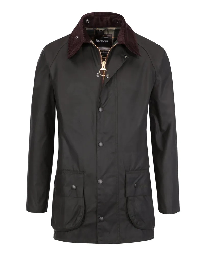 Barbour Wasserabweisende Wachsjacke Beaufort  mit Cord-Kragen in Tanne