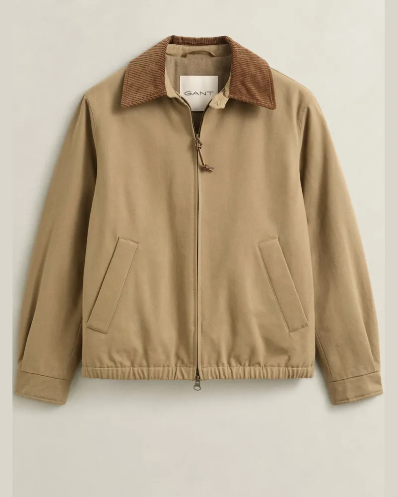 Gant Harrington Jacke aus Baumwolle mit Cordkragen in Beige