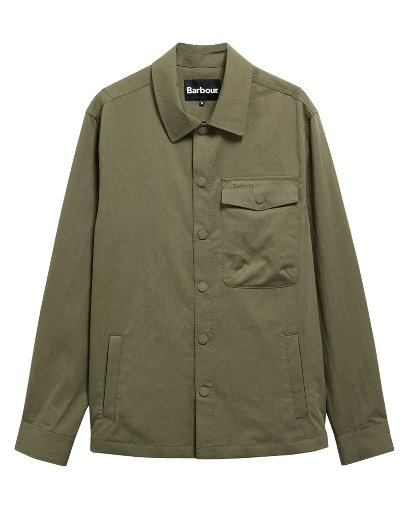 Barbour Overshirt Strickland aus einem Baumwoll-Mix in Oliv
