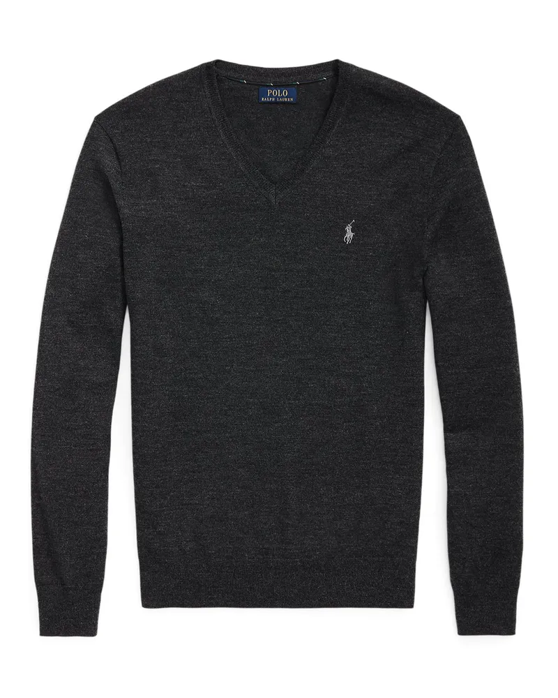 Ralph Lauren Pullover aus waschbarer Merinowolle, Slim Fit in Anthrazit