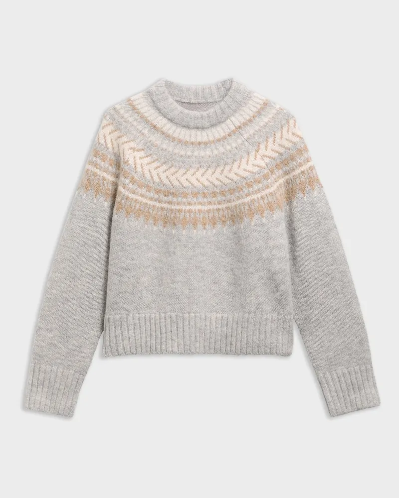 Barbour Damen-Pullover aus einem Alpaka Woll-Mix mit Fair-Isle Muster in Beige