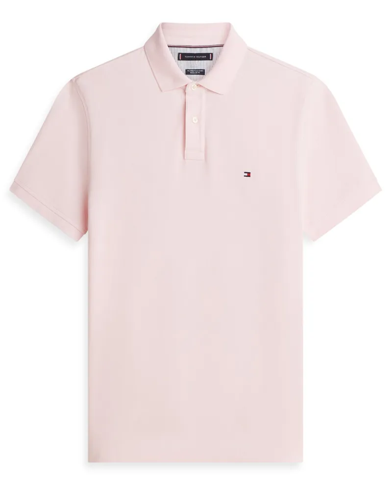 Tommy Hilfiger Piqué-Poloshirt 1985 mit Stretch-Anteil und Flag-Stickerei, Regular Fit in Rosenrot
