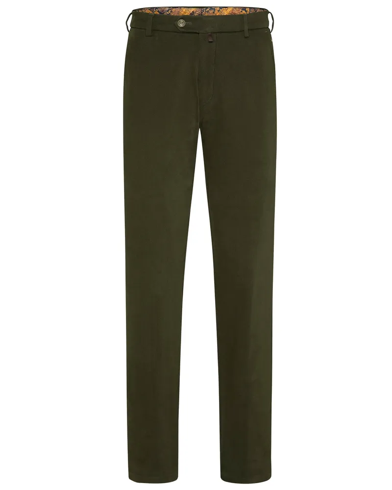 Meyer Hosen Chino Bonn aus Baumwoll-Twill mit Stretch, Regular Fit in Oliv