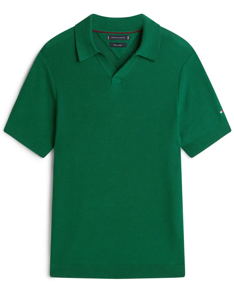Tommy Hilfiger Poloshirt mit Lyocell und Wabenstruktur in Grün