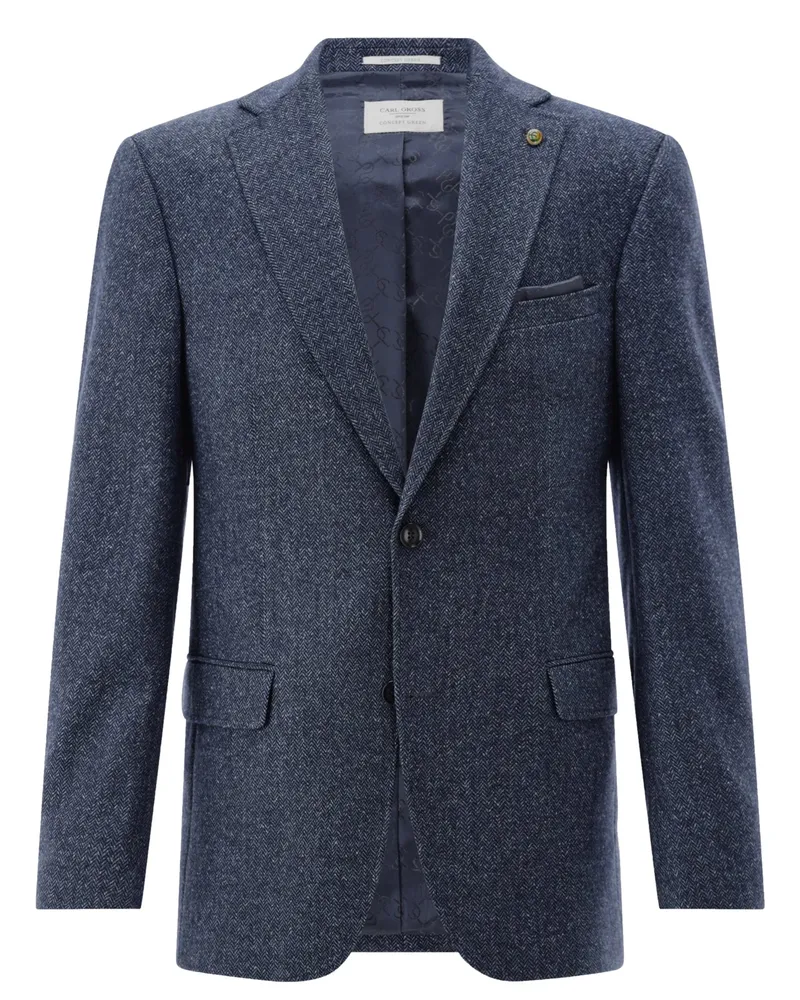 Carl Gross Sakko aus einem Wollgemisch mit Seide und Stretch, Modern Fit in Blau