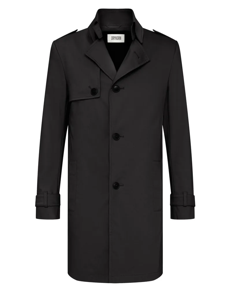Drykorn Trenchcoat mit kurzem Revers und Stretchanteil in Schwarz