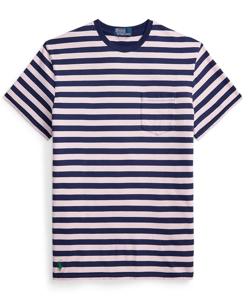 Ralph Lauren Softes T-Shirt aus Baumwolle mit Ringelstreifen, Classic Fit in Pink